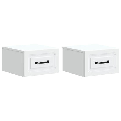 Wall-Mounted Bedside Cabinet 2 pcs White 34.5 x 33 x 20 cm