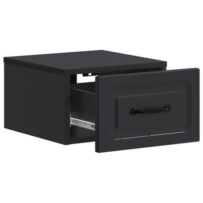 Wall-Mounted Bedside Cabinet Black 34.5 x 33 x 20 cm