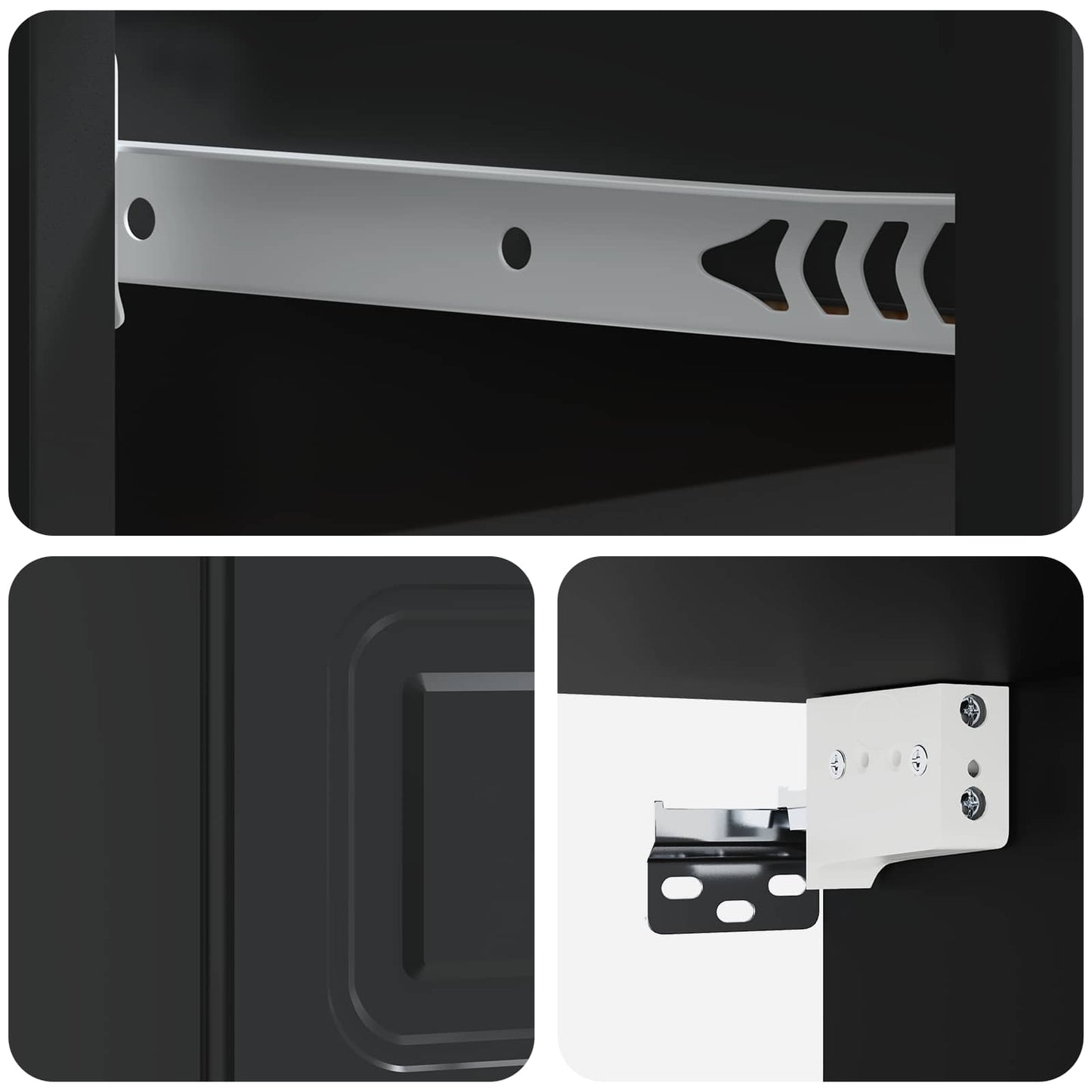 Wall-Mounted Bedside Cabinet 2 pcs Black 34.5 x 33 x 20 cm