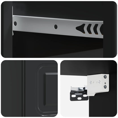 Wall-Mounted Bedside Cabinet 2 pcs Black 34.5 x 33 x 20 cm