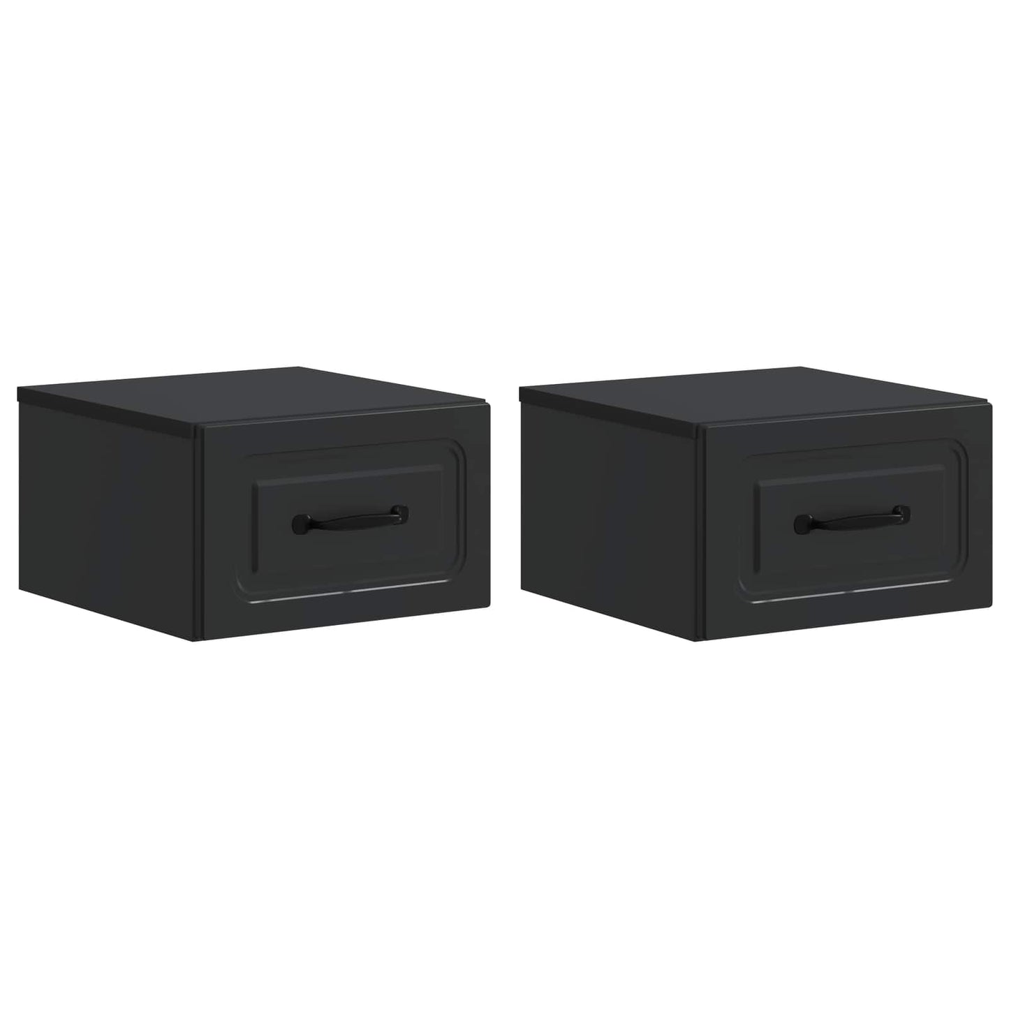 Wall-Mounted Bedside Cabinet 2 pcs Black 34.5 x 33 x 20 cm