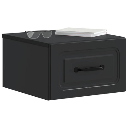 Wall-Mounted Bedside Cabinet 2 pcs Black 34.5 x 33 x 20 cm