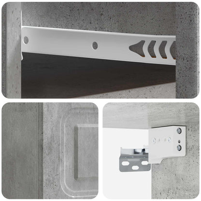 Wall-Mounted Bedside Cabinet with Drawer 2 pcs Concrete Grey