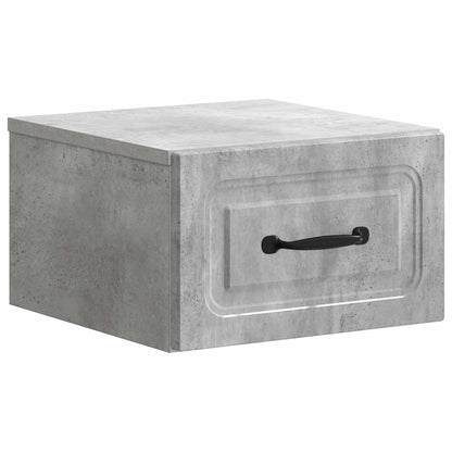 Wall-Mounted Bedside Cabinet with Drawer 2 pcs Concrete Grey
