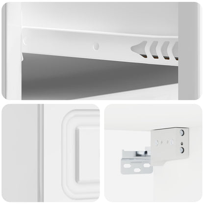 Wall-Mounted Bedside Cabinet with Drawer 2 pcs High Gloss White