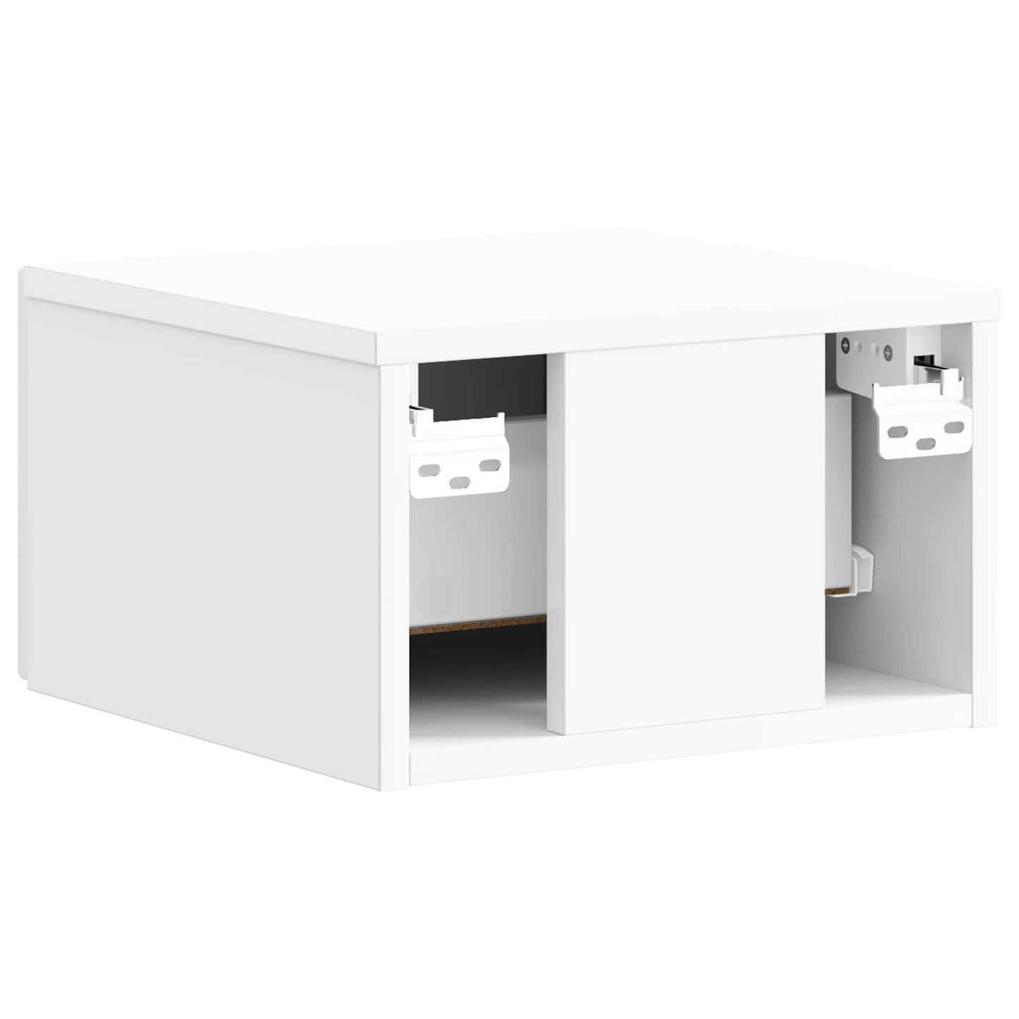 Wall-Mounted Bedside Cabinet with Drawer 2 pcs High Gloss White