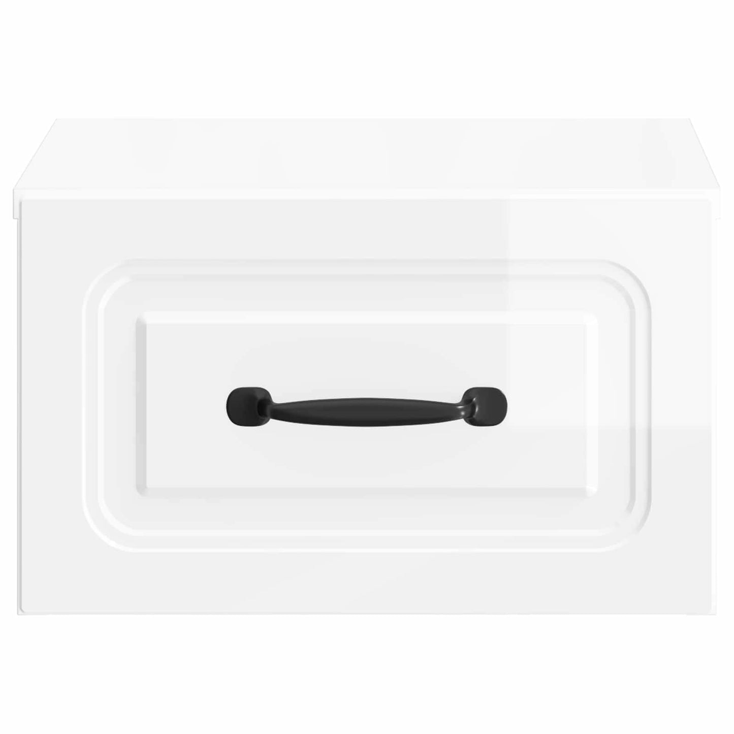 Wall-Mounted Bedside Cabinet with Drawer 2 pcs High Gloss White