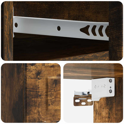 Wall-Mounted Bedside Cabinet Smoked Oak 34.5 x 33 x 20 cm