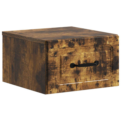 Wall-Mounted Bedside Cabinet 2 pcs Smoked Oak 34.5 x 33 x 20 cm