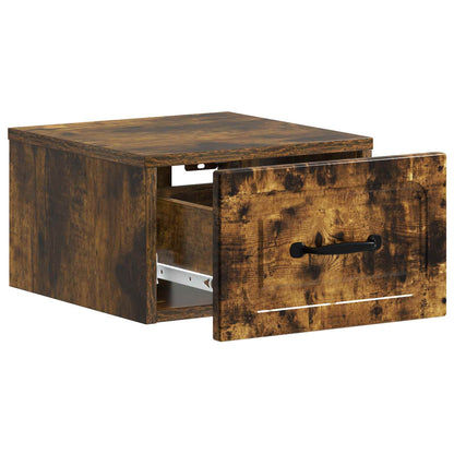 Wall-Mounted Bedside Cabinet 2 pcs Smoked Oak 34.5 x 33 x 20 cm