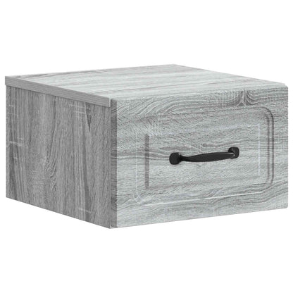 Wall-Mounted Bedside Cabinet Grey Sonoma 34.5 x 33 x 20 cm