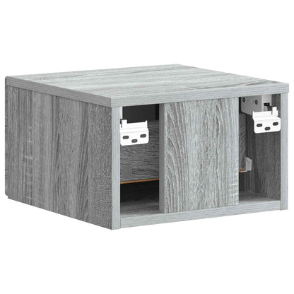 Wall-Mounted Bedside Cabinet Grey Sonoma 34.5 x 33 x 20 cm