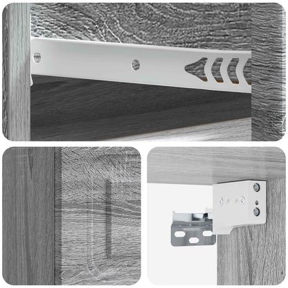 Wall-Mounted Bedside Cabinet 2 pcs Grey Sonoma Engineered Wood