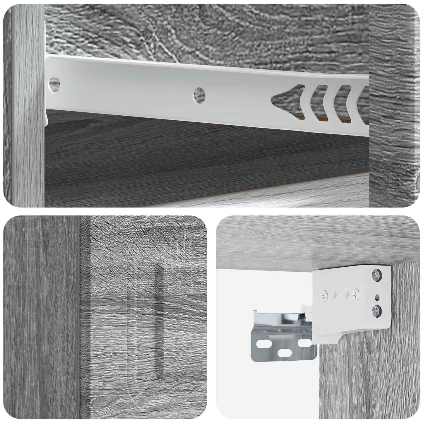 Wall-Mounted Bedside Cabinet 2 pcs Grey Sonoma