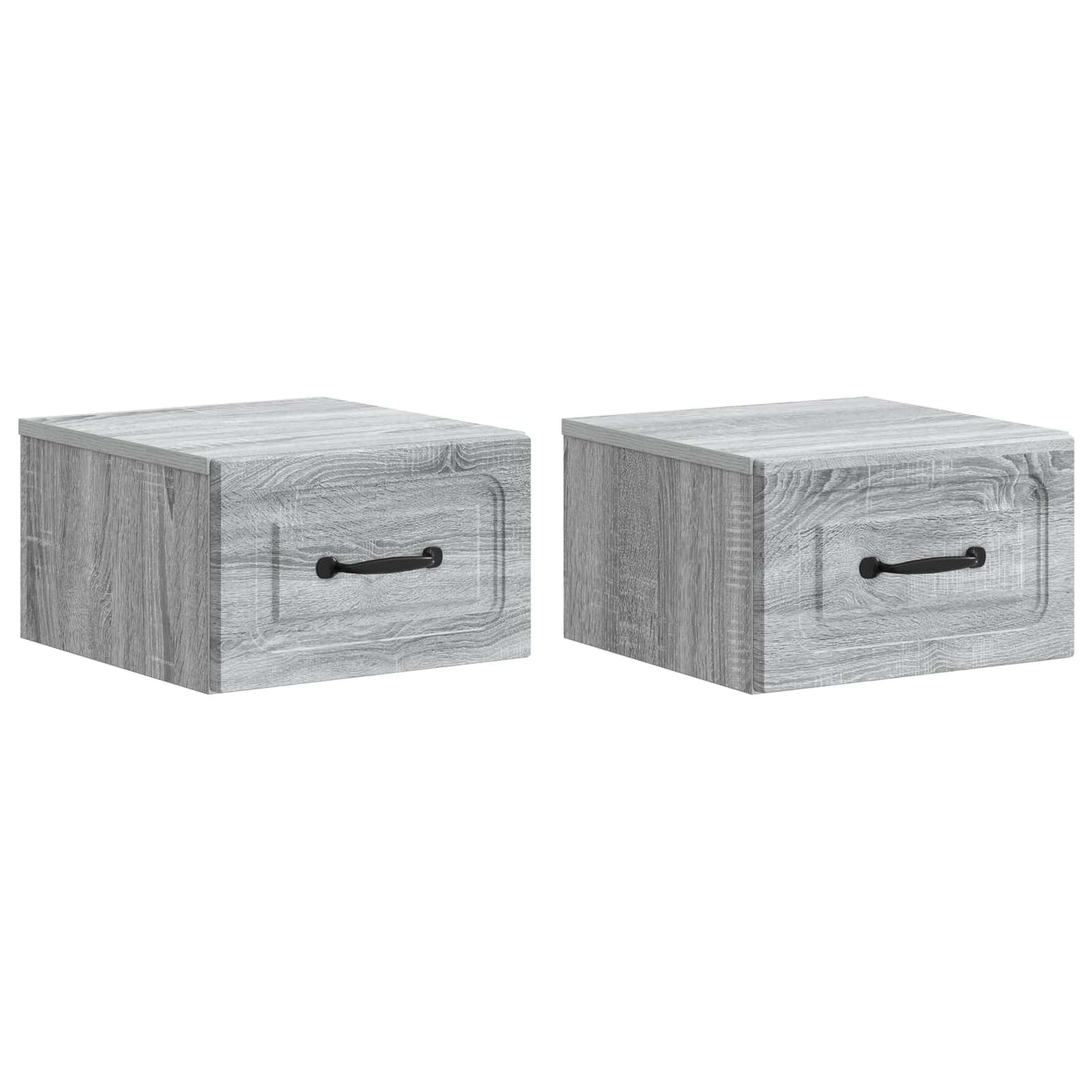 Wall-Mounted Bedside Cabinet 2 pcs Grey Sonoma