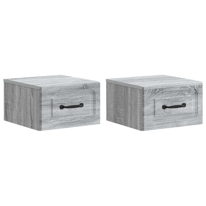 Wall-Mounted Bedside Cabinet 2 pcs Grey Sonoma