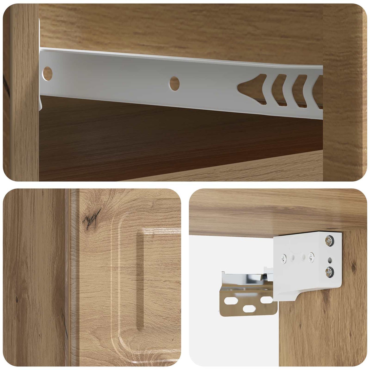 Wall-Mounted Bedside Cabinet 2 pcs Artisan Oak
