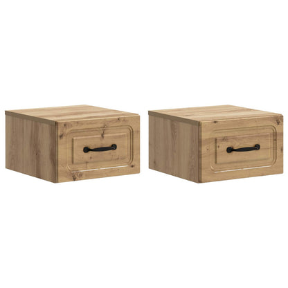 Wall-Mounted Bedside Cabinet 2 pcs Artisan Oak