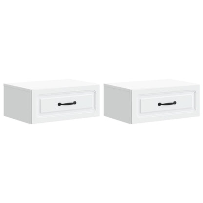 Wall-Mounted Bedside Cabinet 2 pcs White 49 x 34.5 x 20 cm