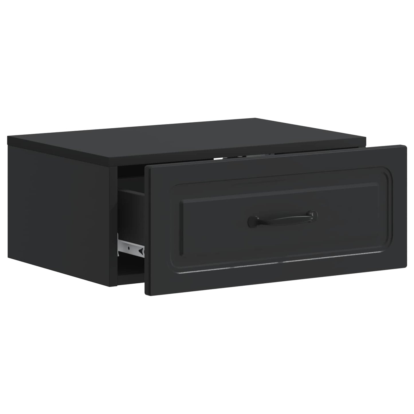Wall-Mounted Bedside Cabinet Black 49 x 34.5 x 20 cm