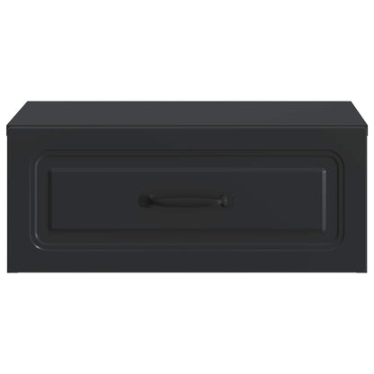 Wall-Mounted Bedside Cabinet Black 49 x 34.5 x 20 cm