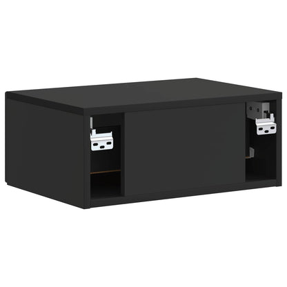 Wall-Mounted Bedside Cabinet 2 pcs Black 49 x 34.5 x 20 cm