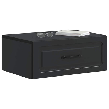 Wall-Mounted Bedside Cabinet 2 pcs Black 49 x 34.5 x 20 cm