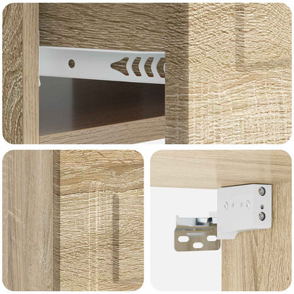 Wall-Mounted Bedside Cabinet Sonoma Oak 49 x 34.5 x 20 cm