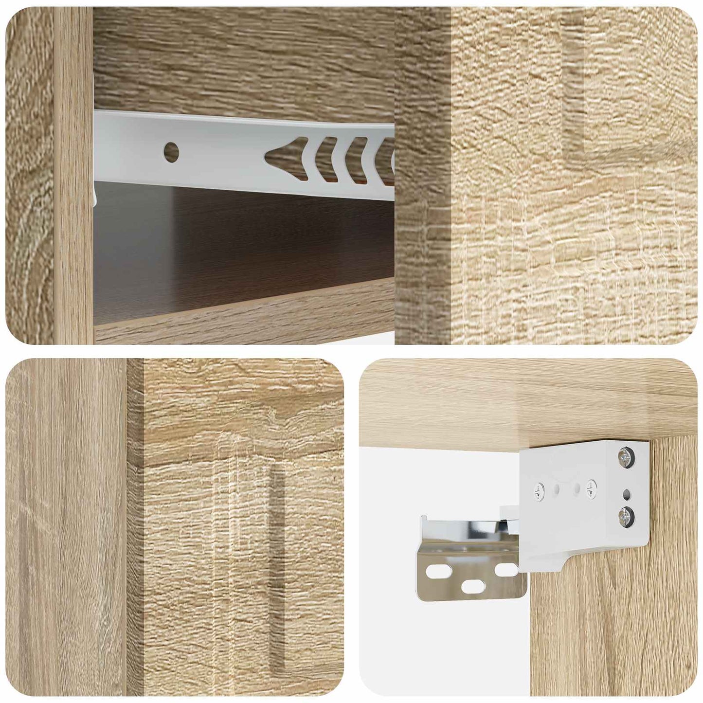 Wall-Mounted Bedside Cabinet 2 pcs Sonoma Oak 49 x 34.5 x 20 cm