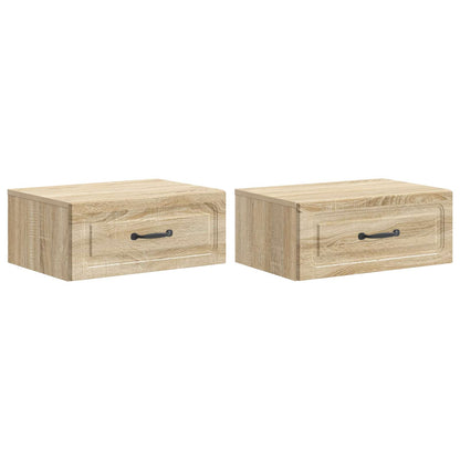 Wall-Mounted Bedside Cabinet 2 pcs Sonoma Oak 49 x 34.5 x 20 cm