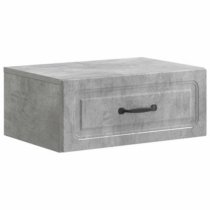 Wall-Mounted Bedside Cabinet Concrete Grey 49 x 34.5 x 20 cm