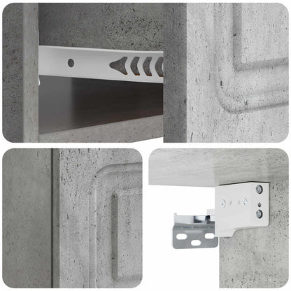 Wall-Mounted Bedside Cabinet with Drawer 2 pcs Concrete Grey