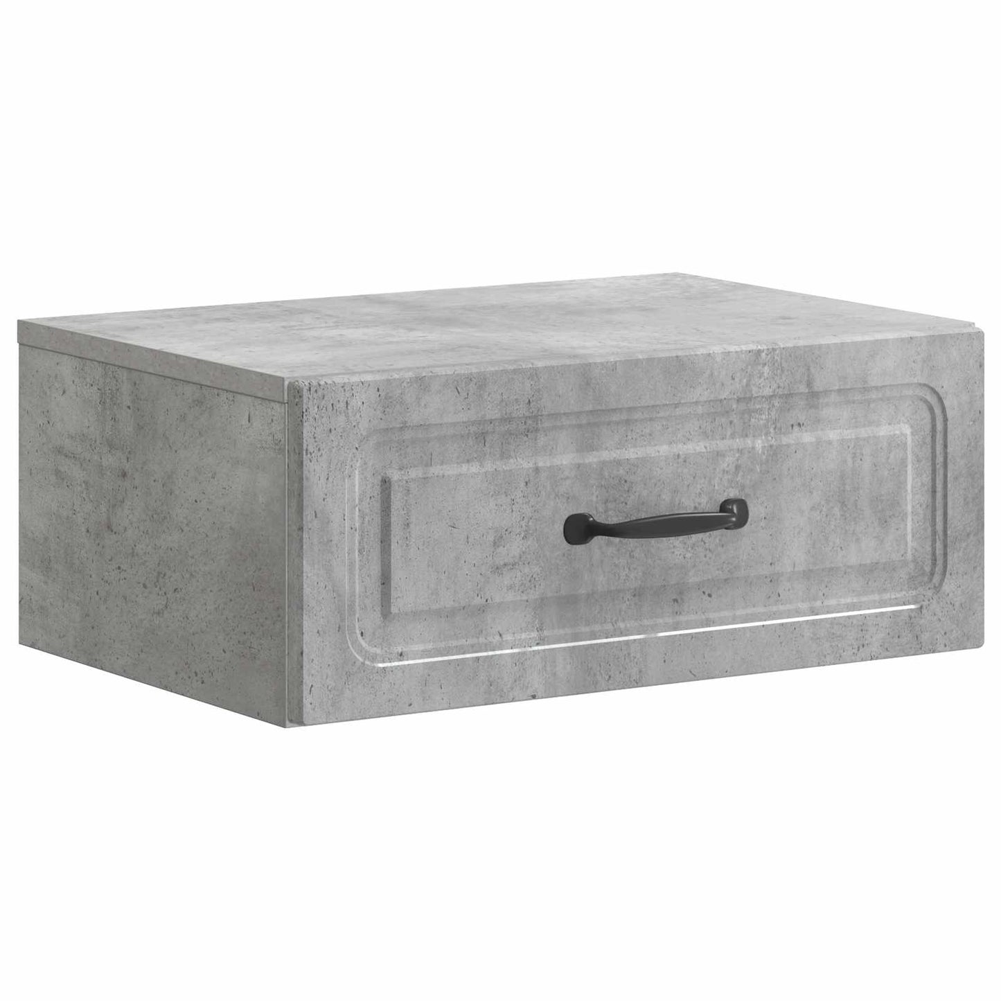 Wall-Mounted Bedside Cabinet with Drawer 2 pcs Concrete Grey