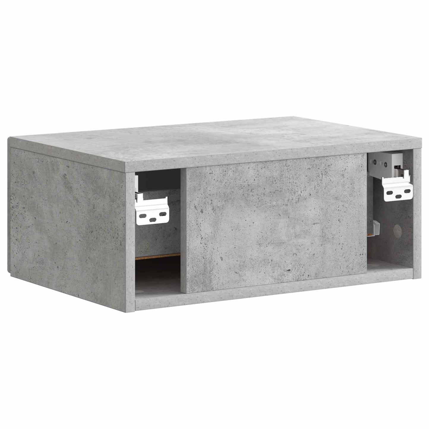 Wall-Mounted Bedside Cabinet with Drawer 2 pcs Concrete Grey