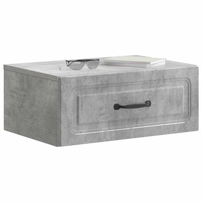 Wall-Mounted Bedside Cabinet with Drawer 2 pcs Concrete Grey