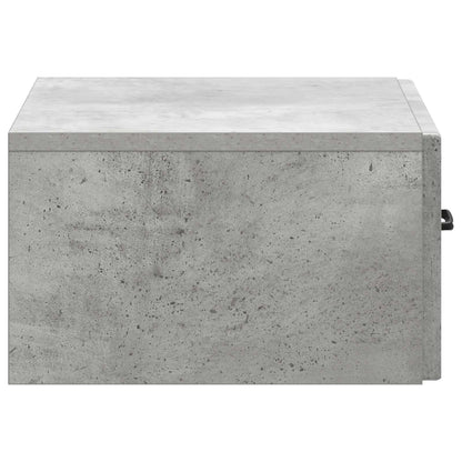 Wall-Mounted Bedside Cabinet with Drawer 2 pcs Concrete Grey