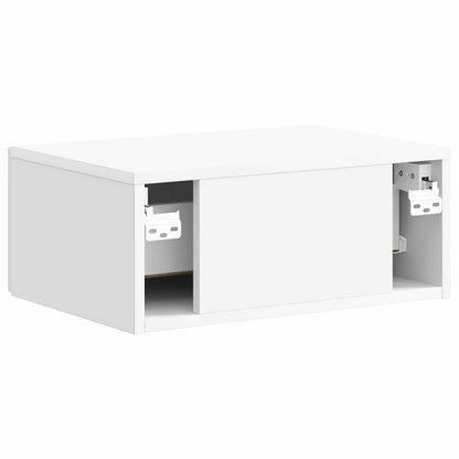Wall-Mounted Bedside Cabinet High Gloss White 49 x 34.5 x 20 cm