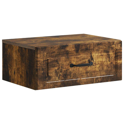 Wall-Mounted Bedside Cabinet Smoked Oak 49 x 34.5 x 20 cm