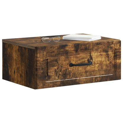 Wall-Mounted Bedside Cabinet Smoked Oak 49 x 34.5 x 20 cm