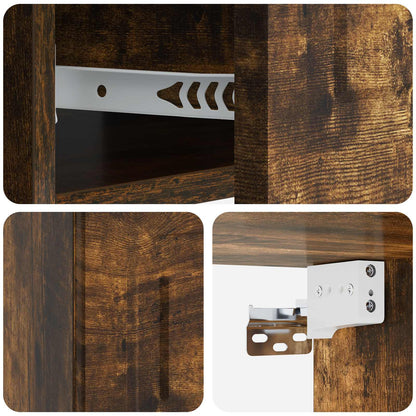 Wall-Mounted Bedside Cabinet 2 pcs Smoked Oak 49 x 34.5 x 20 cm