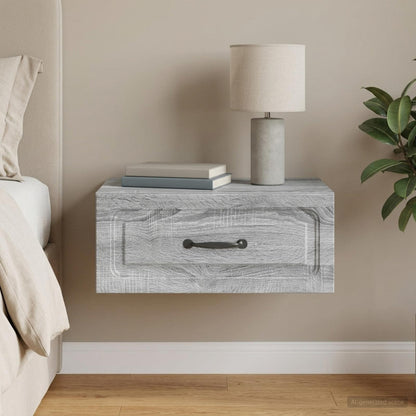 Wall-Mounted Bedside Cabinet Grey Sonoma 49 x 34.5 x 20 cm