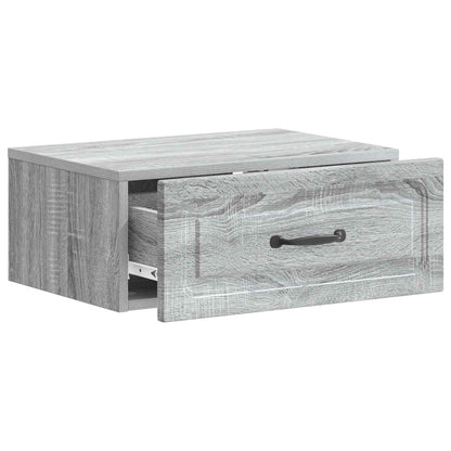 Wall-Mounted Bedside Cabinet Grey Sonoma 49 x 34.5 x 20 cm