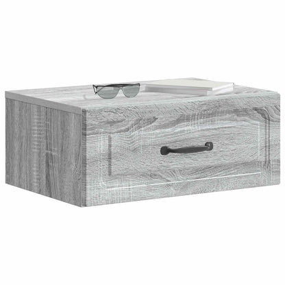 Wall-Mounted Bedside Cabinet Grey Sonoma 49 x 34.5 x 20 cm