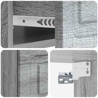 Wall-Mounted Bedside Cabinet 2 pcs Grey Sonoma