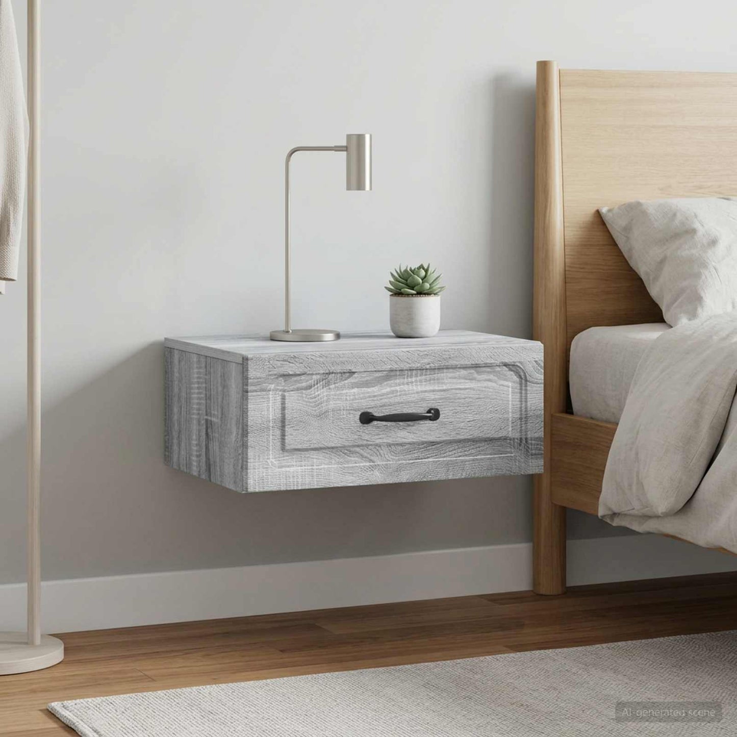 Wall-Mounted Bedside Cabinet 2 pcs Grey Sonoma