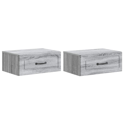 Wall-Mounted Bedside Cabinet 2 pcs Grey Sonoma Engineered Wood