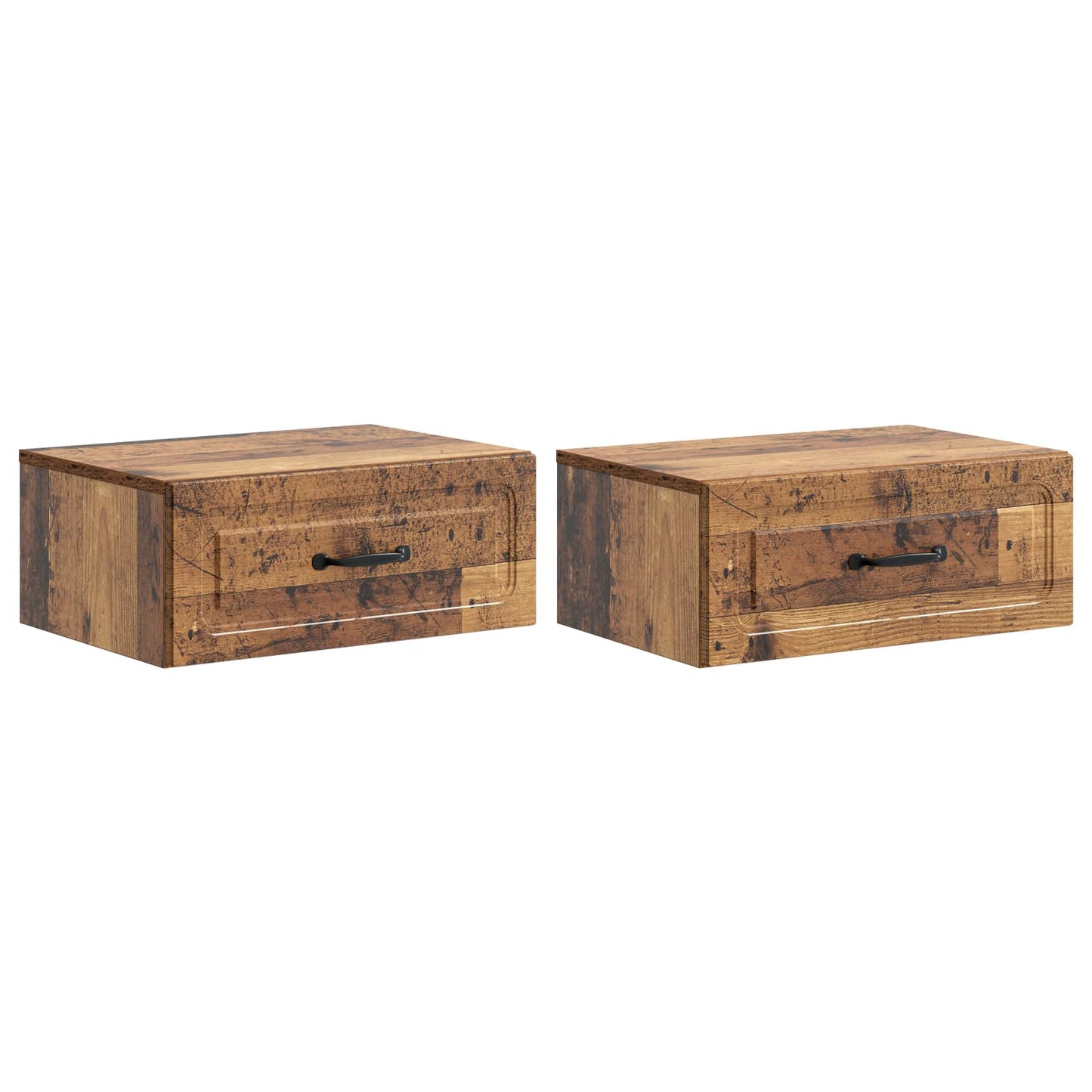 Wall-Mounted Bedside Cabinet 2 pcs Old Wood 49 x 34.5 x 20 cm