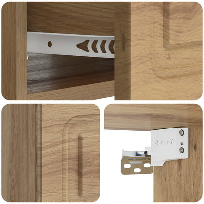 Wall-Mounted Bedside Cabinet 2 pcs Artisan Oak Engineered Wood