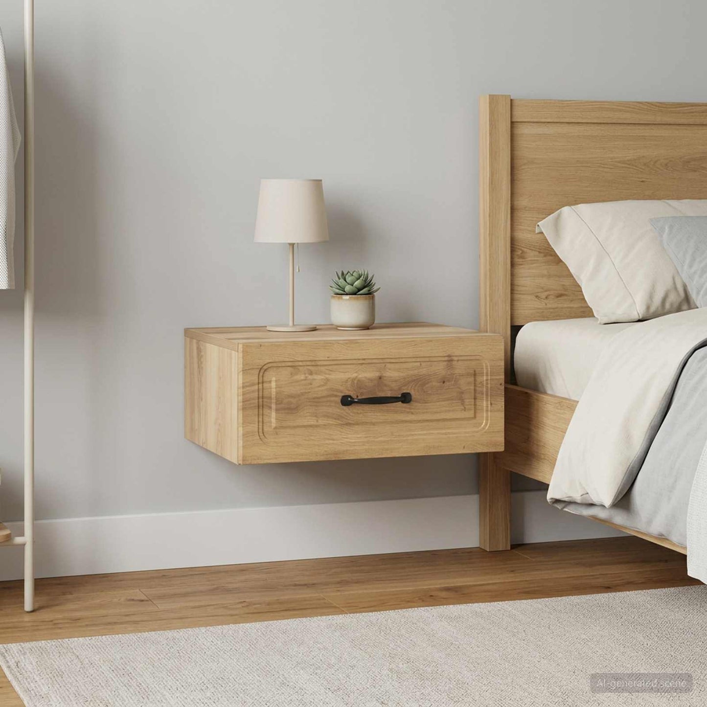 Wall-Mounted Bedside Cabinet 2 pcs Artisan Oak Engineered Wood