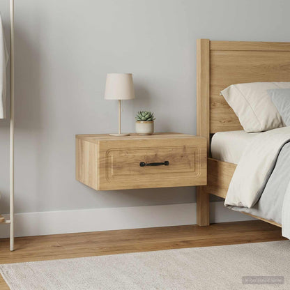 Wall-Mounted Bedside Cabinet 2 pcs Artisan Oak Engineered Wood